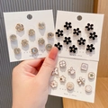 Three-piece set of decorative pearl and enamel pins for shirt collars and blouses - Siyong Series Style