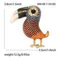 Broche toucan vintage en émail avec strass brillants pour manteaux et foulards - Ventre Rouge Multicolore