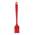 Single-piece red silicone basting brush with hanging hole for BBQ and baking tools - Self-adhesive Bag Packaging / Red