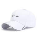 Gorra de béisbol de algodón blanco con bordado Amnick y letras en la visera - Estilo Sándwich con Bordado Amnick / Blanco con Sandwich Blanco