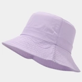 Detail of light purple quick-dry bucket hat showing reinforced brim stitching and nylon fabric - M (56-58cm) / Light Purple