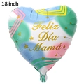 18-inch heart-shaped foil balloon with Feliz Día Mamá text and colorful gradient design - Spanish Mother's Day #4