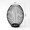 Modern black metal wire geometric vase candle holder, minimalist Nordic style decor 23cm - Large (23x18cm) / Black