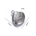 Silver hollow scallop shell pendant charm in stainless steel measuring 15x14mm for DIY jewelry - Steel Color Shell