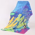 Microfiber beach towel with colorful abstract graffiti print and white stitched edges - J-Colorful Abstract Art Graffiti