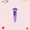 Detail of purple makeup sponge with handle for precise foundation and contouring application - Single Pack / Purple Tube + Dark Purple Mushroom Head