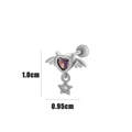 Silver devil heart cartilage earring with purple zircon and dangling star detail - Purple Devil Heart Style (3#) / Silver