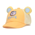 Cute yellow baby baseball cap with bear ears, breathable mesh and 'CUTE' embroidery - 46cm / Yellow