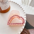 Pinza per capelli a cuore in acetato rosa con strass scintillanti per acconciature - 5.4cm / Rosa Chiaro