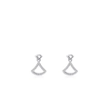 Elegant S925 sterling silver fan-shaped earrings featuring micropave cubic zirconia gems - Fan Shape Dangle (YGE2676)