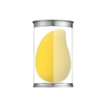 Yellow mango-shaped makeup sponge puff in a premium transparent cylindrical container - Yellow Mango (Tubed)