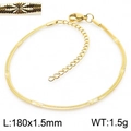 Bracciale a catena piatta in acciaio inossidabile placcato oro 18k con incisione a stella - Stile Oro 1,5mm (KB166316-Z)