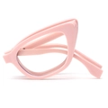 Foldable cat eye sunglasses in pale pink color with a sleek frame for fashion styling - Pink Frame Clear Lens