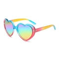Rainbow gradient heart-shaped sunglasses with colorful polarized lenses for women - Red Blue Frame Multicolor Mirror Polarized