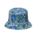 Chapeau bob bleu avec motif floral marguerites pour voyage d'été et vacances de plage - M (56-58cm) / Style Floral Pastoral Frais (B) / Série Bleue