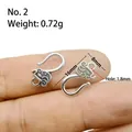 Macro detail of vintage silver jewelry hook with dimensions 16mm x 8mm and 0.72g weight - Style 2 (16mm x 8mm)