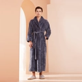 Accappatoio spesso da uomo grigio scuro con motivo a rombi e cintura annodata - M / Grigio