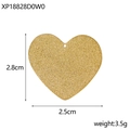 Pendentif cœur doré pailleté de 2,8cm x 2,5cm pesant 3,5g pour la création de bijoux - Coeur Pailleté Or