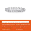 Ασημένιο Βραχιόλι Τένις S925 με Πέτρες Moissanite 3,0 mm και Επιχρύσωση Λευκού Χρυσού 18K - 16.5cm / Ασήμι S925 (Πλήρης Μωισσανίτης) Βραχιόλι Τένις