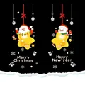 Christmas double-sided window stickers featuring Santa and Snowman on yellow stars - XL6117 Starry Night