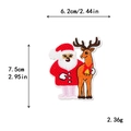 Embroidered Santa and reindeer Christmas patches with dimensions 7.5x6.2cm and 2.36g weight - 6.2x7.5cm / 11147-Santa and Reindeer