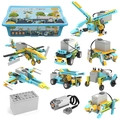 Robot éducatif de 606 pièces en blocs avec moteur et boîte de rangement bleue - Le Pack Scientifique Et Éducatif Cb11 [606 Particules] Propose Des Cours Et De La Modélisation 3d