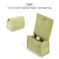 Cyan velvet mini travel jewelry pouch with snap closure for rings and earrings - Turquoise Green