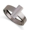 Bracciale rigido a croce in metallo canna di fucile lucido con design industriale - Canna di fucile