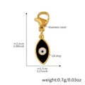Evil Eye hanger in goudkleurig roestvrij staal met zwart-witte oliedruppel afwerking - Zwarte Evil Eye Hanger (D174-9)