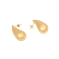Macro detail of polished gold teardrop stud earrings with secure butterfly backings - Full Teardrop Stud Earrings (5#)