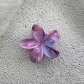 Purple and blue marble floral hair claw clip with glossy finish for women - Purple