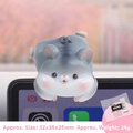 Grey hamster mini ornament for car dashboard or computer monitor decoration - 32x36x25MM / Type G Hamster