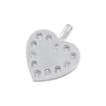 Detailed view of heart-shaped silver pendant with sparkling inlaid crystals and polished ring - Heart Silver White Zircon