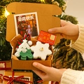 Christmas tree and snowflake scented candle gift box in eco-friendly kraft packaging - Gift Box B (Green Christmas Tree + White Snowflake Candle)