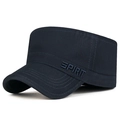 Cappello cadet blu navy a testa piatta con ricamo SPIRIT 3D in cotone testurizzato - Regolabile / Blu navy
