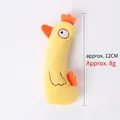 Yellow plush chick cat toy with catnip, soft fabric texture, 12cm size, weighing 8g - Yellow Crowned Chicken