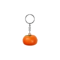 Mini orange artificial fruit keychain made of PU foam with realistic textured finish - Orange