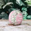Scatola di latta rosa per bomboniere nuziali con motivo a rose e scritta Save The Date - Ovale Rosa-Save The Date