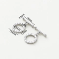 Silver OT toggle clasp with Roman numeral engraving for DIY jewelry making - Platinum Roman Numerals OT Clasp - 2Pcs/Pack