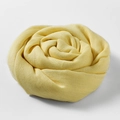 Yellow cotton linen scarf elegantly folded into a rose shape with soft fabric texture - Light Yellow