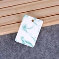 Rechteckige Schmuckkarte mit weißem Marmormuster für Ohrringe und Halsketten - 5*7cm / Marmor Nr. 6