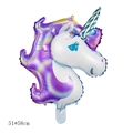 3D standing white unicorn foil balloon with purple gradient mane for birthday party - Purple Medium Unicorn Head-51*58cm