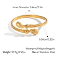 Waterproof 18K gold plated stainless steel open bangle with Egyptian Queen Nefertiti design - Egyptian Nefertiti Relief