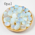 Polished opal tumbled stones in a wooden bowl for aromatherapy and crystal decor - 100g/Pack / Opalite