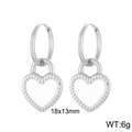 Orecchini a cuore in acciaio inossidabile bianco con dimensioni 18x13mm - Acciaio-Bianco (KE108732-Z)