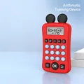 Red mental math trainer for kids with LCD screen and automatic correction feature - Mickey Style Red
