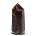 Tiger Eye crystal gemstone tower handmade in resin for meditation and healing - Tiger's Eye