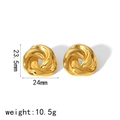 Irregular geometric stainless steel gold stud earrings with a stylish twisted knot design - Gold Twisted Knot Style (TE6754-G)