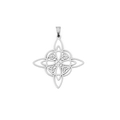 Silver stainless steel Celtic witch knot pendant with intricate openwork cross design - Steel