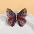 Broche papillon exquise avec broderie dégradée bleue et violette sur une assiette - Papillon (KC0069) / Coloré